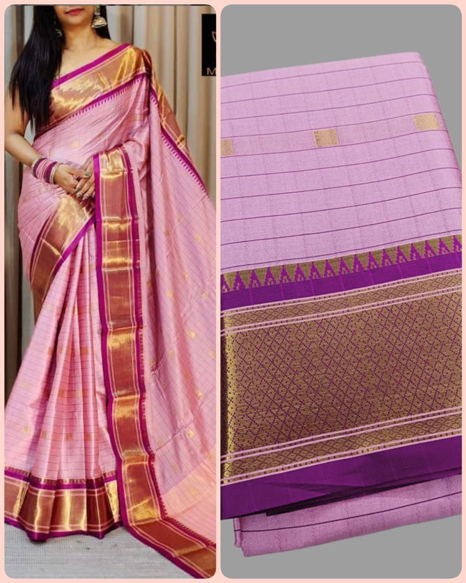 Aab Checks Butti Aura Cotton Silk Saree Manufacturer 