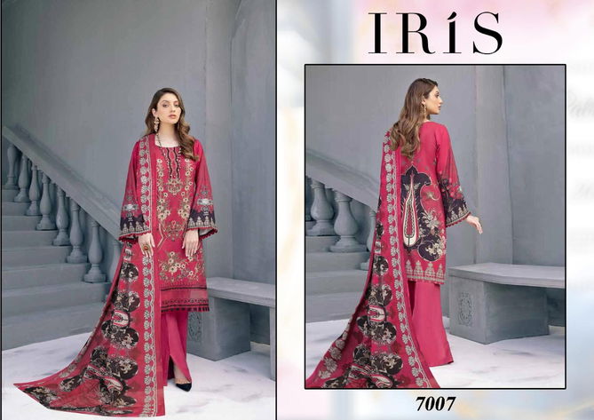 Iris 7 Ready Made Latest Designer Karachi Pure Cotton Top With Pure Cotton Mal Mal Dupatta Salwar Suit Collection