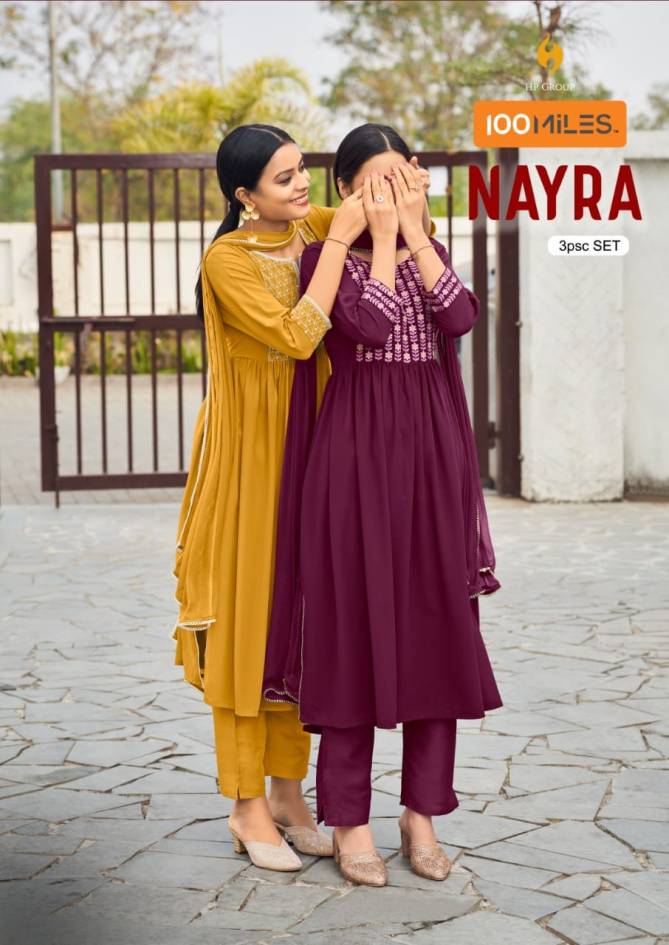 Nayra By 100 Miles Georgette Kurti With Bottom Dupatta Catalog