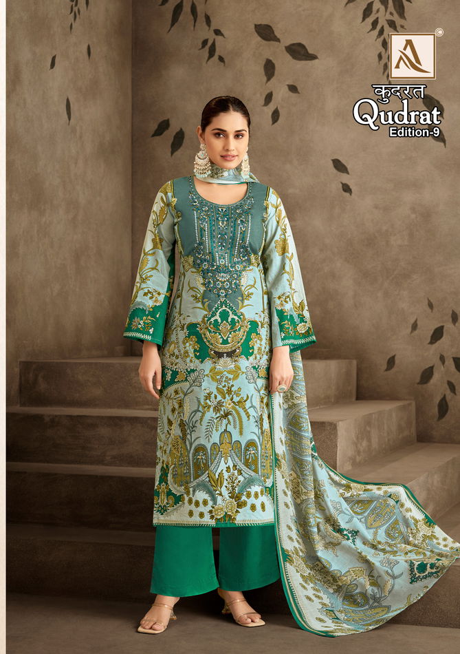 Qudrat 9 By Alok Suit Pakistani Printed Cambric Cotton Surat Dress Material Wholesale Market