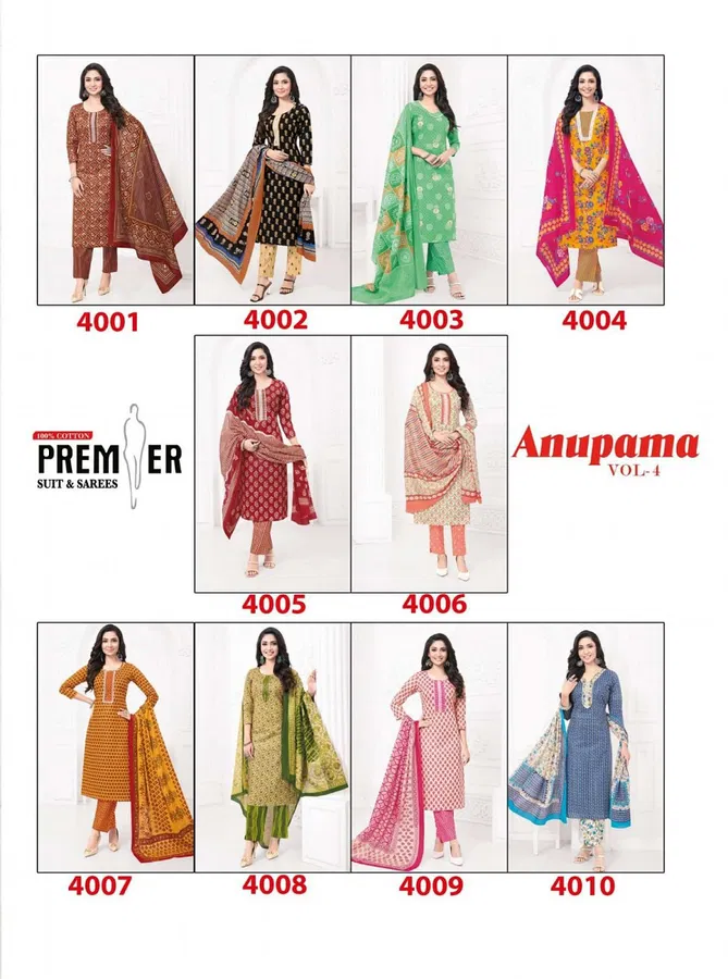 Anupama Vol 4 By Premeir Readymade Suit Wholesale Market In Surat With Price