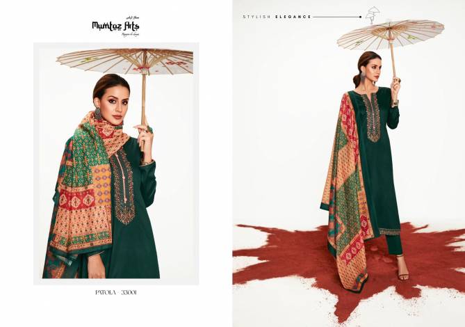 Patola By Mumtaz Arts Digital Printed Pure Jam satin Dress Material Exporters In India