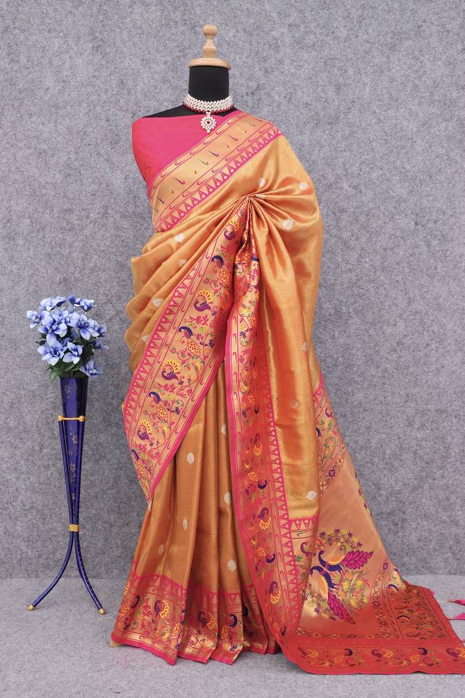 Divya By Paithani Soft Tissue Silk Wedding Sarees Exporters In India