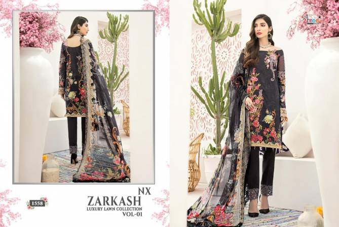 Shree Zarkash Luxury Lawn Collection 1 nx Latest Fancy Designer Casual Wear Pure Cotton Printed Pakistani Salwar Suits Collection
