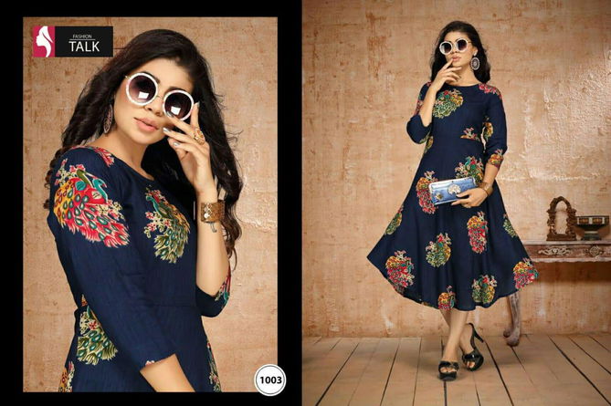 Ft Bliss 2 Latest fancy Regular Wear Rayon Flex Casual Wear Printed Designer Kurtis Collection
