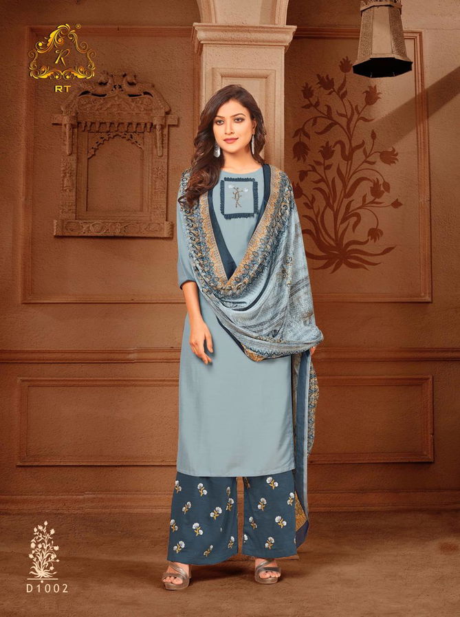 Surili Rijiya Latest Chinon Slub With Full Inner Casual Wear Readymade Plazzo Suit Collection