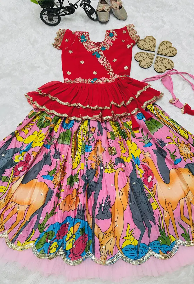 OC 187 Fox Georgette Girls Wear Kids Lehenga Choli Exporters In India