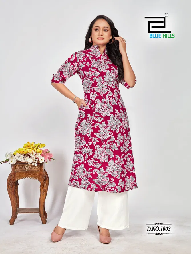 Maher By Blue Hills Rayon Printed Wholesale Kurtis Suppliers In Mumbai