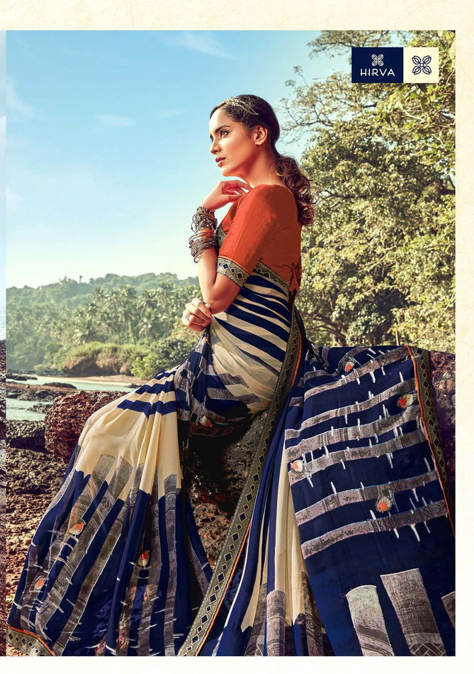 Hirva Glamour latest Fancy Regular Casual Wear Georgette Printed Sarees Collection
