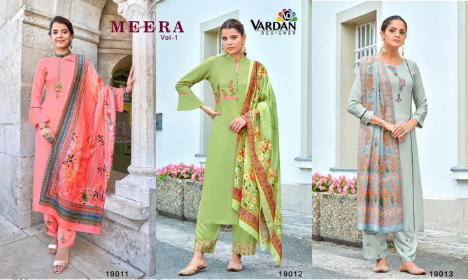 Meera Vol 1 By Vardan Designer 19011 Series Surat Kurti With Bottom Dupatta Wholesale Market