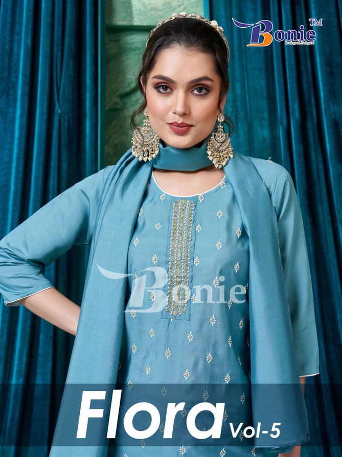 Flora 5 By Bonie Silk Kurti Bottom With Dupatta Catalog