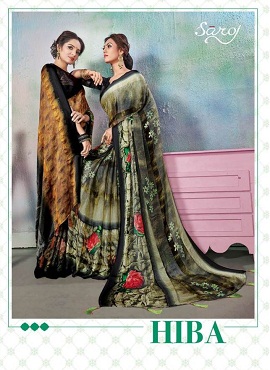 Saroj Hiba Latest Daily Wear Stylish Brasso Sattin Patta With Swarovski Work Saree Collection 
