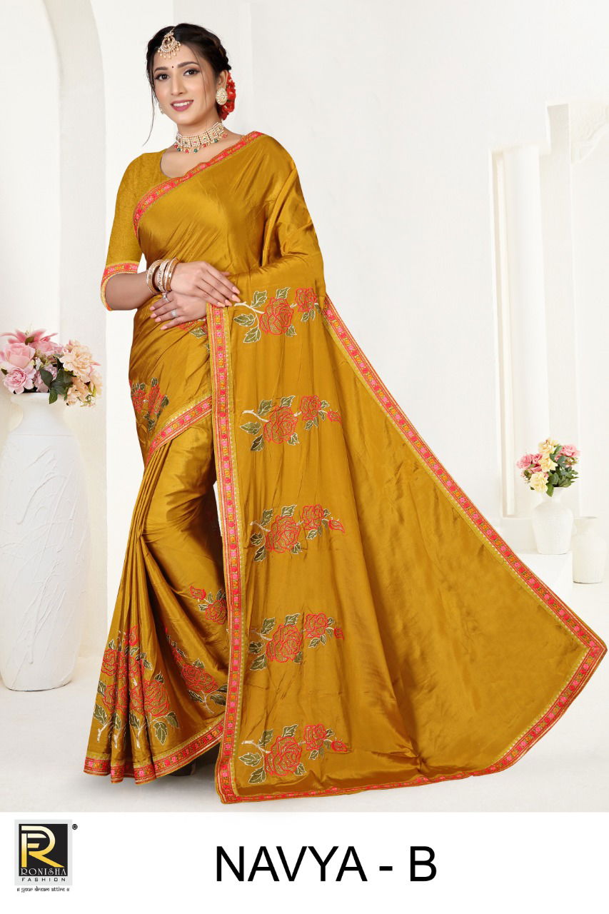 Ronisha Navya New Exclusive Wear Crepe Silk Designer Saree Collection