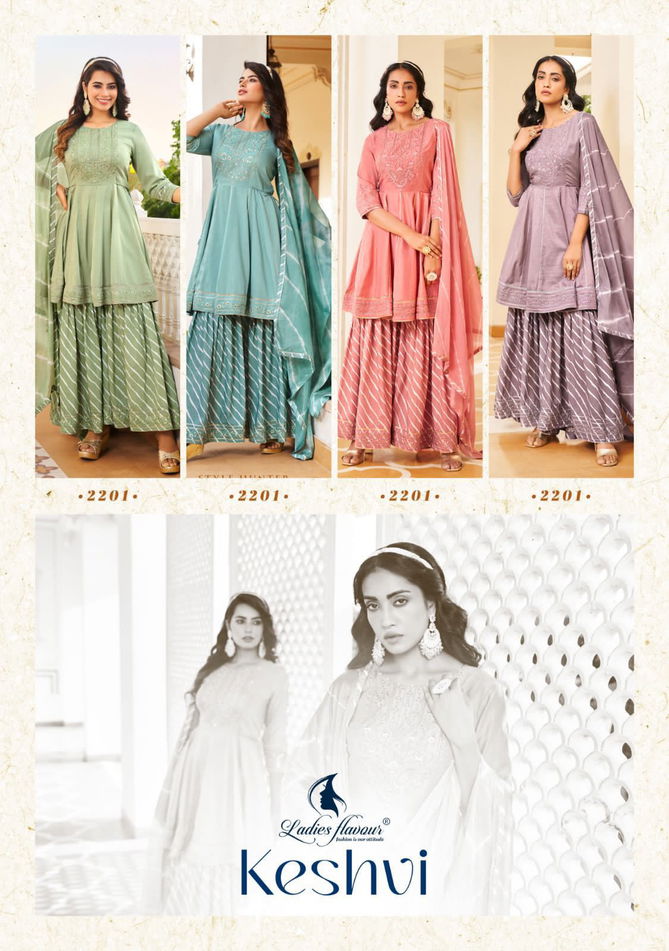 Keshvi By Ladies Flavour Sharara Readymade Suits Catalog