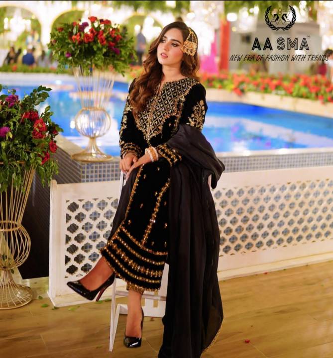 Aasma 204 Faux Georgette Pakistani Salwar Suits Wholesalers In India
