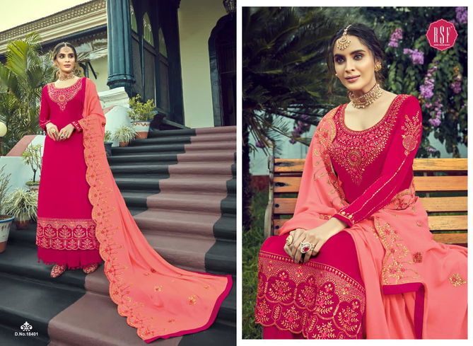 Rsf Ozas Designer Heavy Exclusive Wedding Wear Georgette Heavy Salwar Suits Collection
