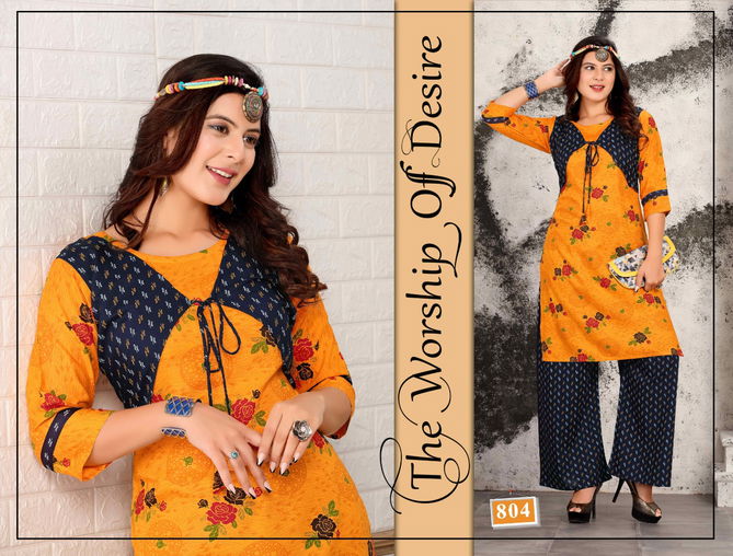 Trendy Tip Top Heavy Latest Fancy Designer Rayon Printed Jacket Kurti With Bottom Collection
