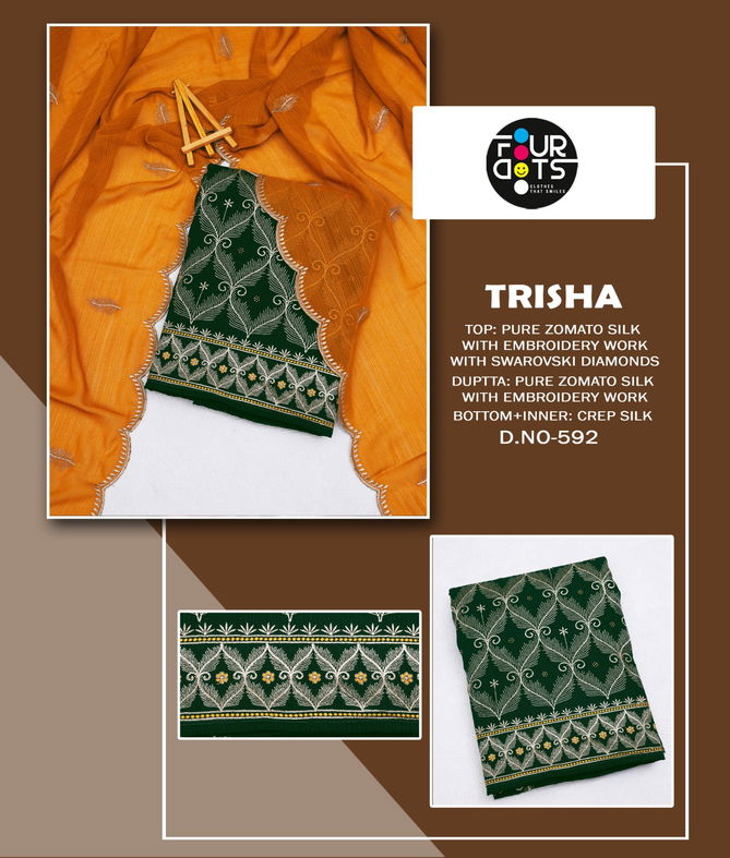 Trisha By Four Dots Dn 591 To 594 Series Non Catalog Dress Material  Manufacturers