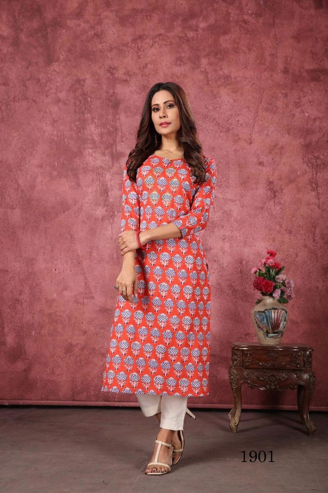 Indira 1901 Printed Pure Cambric Cotton Kurti Suppliers In India
