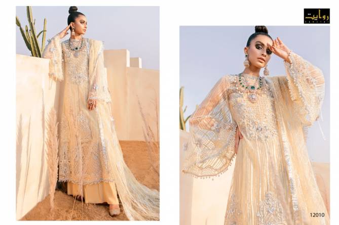 Rawayat Mushq 3 latest Fancy Wedding Wear Butterfly Net With Heavy Embroidery Work Pakistani Salwar Suits Collection
