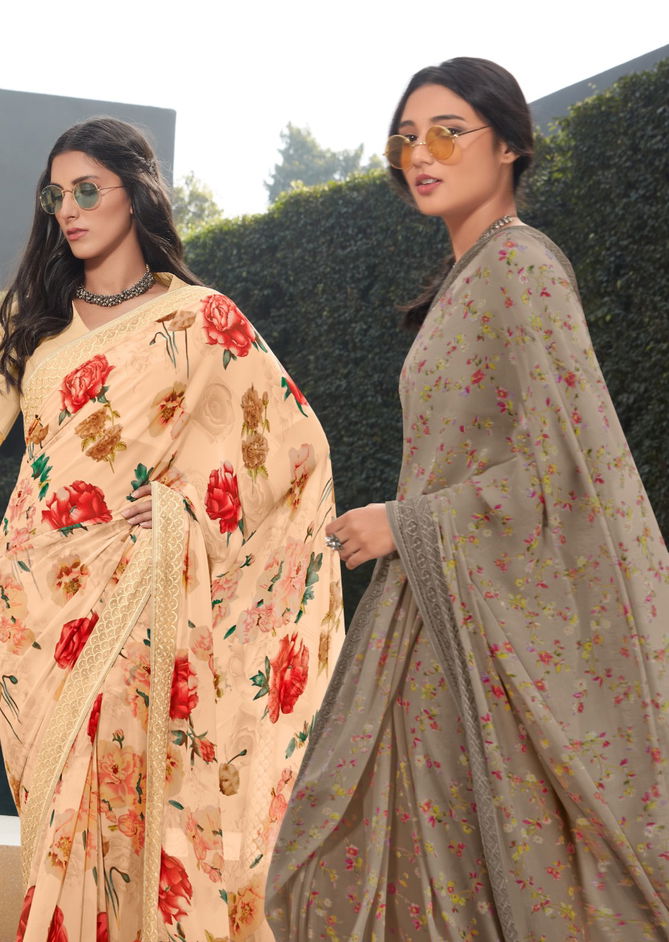 Kashvi Mirai Silk Latest Fancy Designer Casual Wear Weightless georgette Printed Sarees Collection