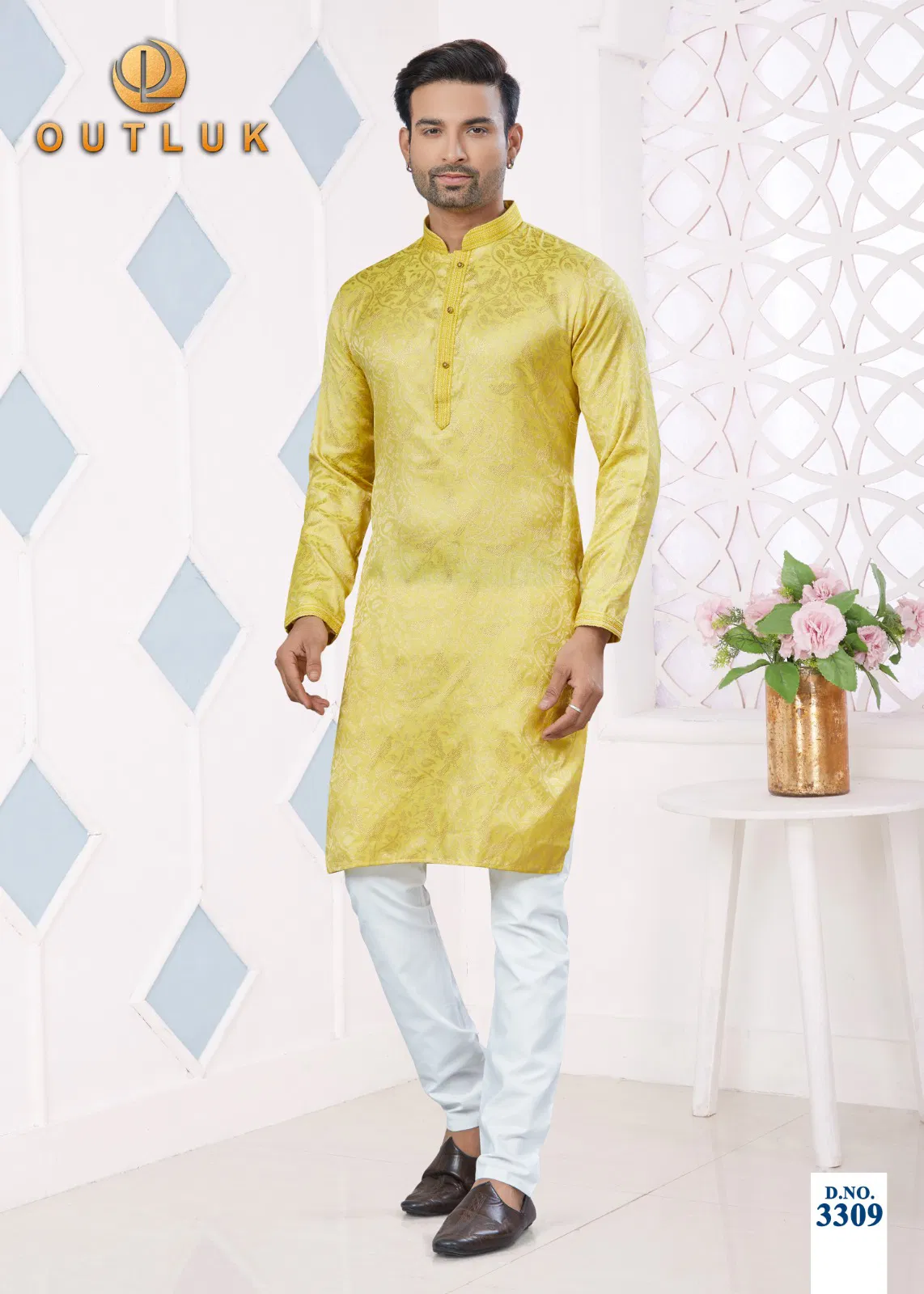 Outluk Wedding Collection Vol 33 Jaquard Mens Wholesale Kurta Pajama Manufacturers