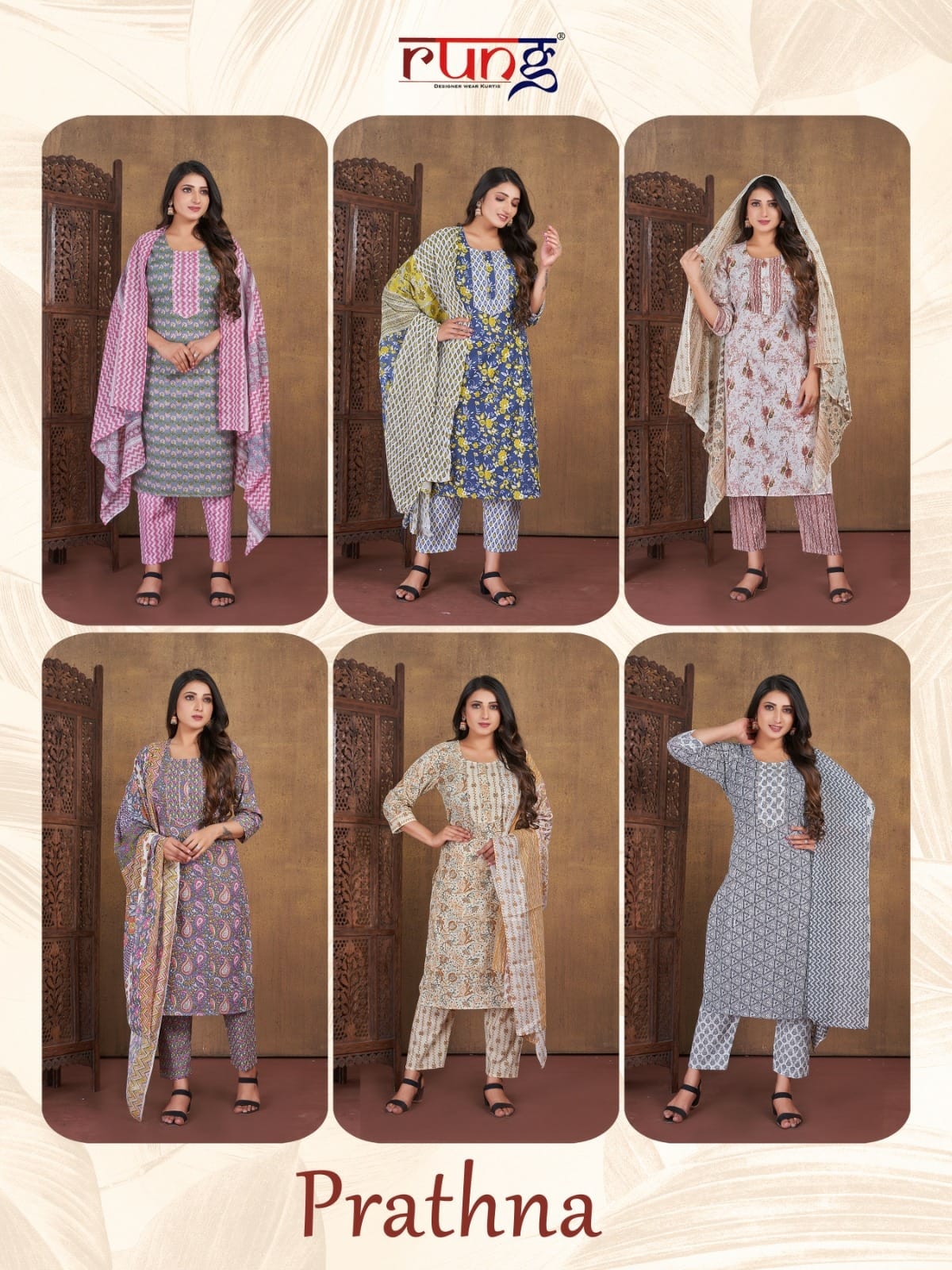 Prathna By Rung Printed Cotton Readymade Suits Catalog