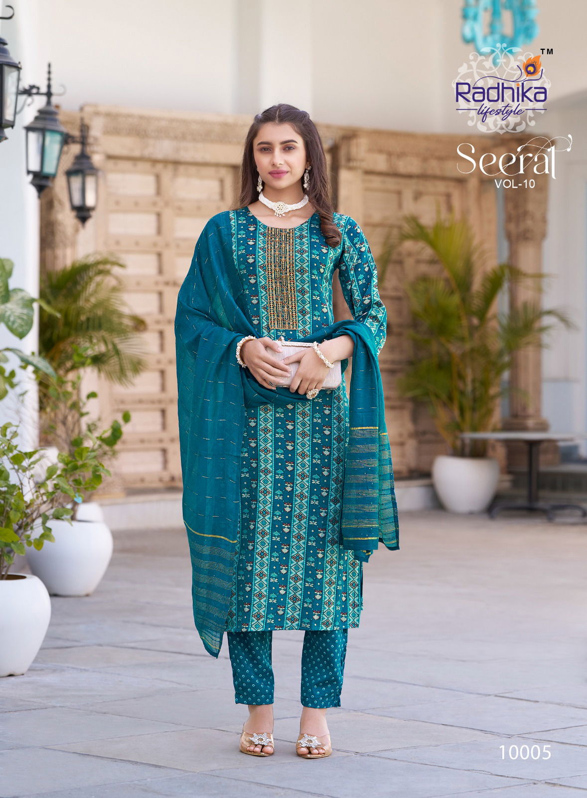 Seerat Vol 10 By Radhika Rayon Foil Printed Readymade Dress Suppliers In India