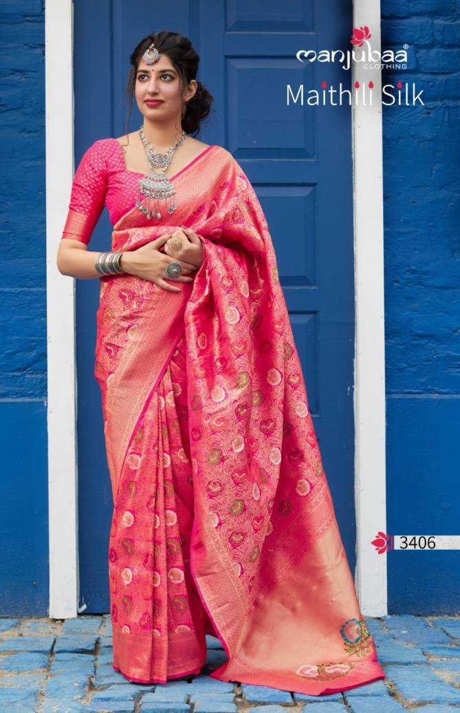 Manjubaa Maithili Silk Festive Wear Stylish Silk Saree Collection 