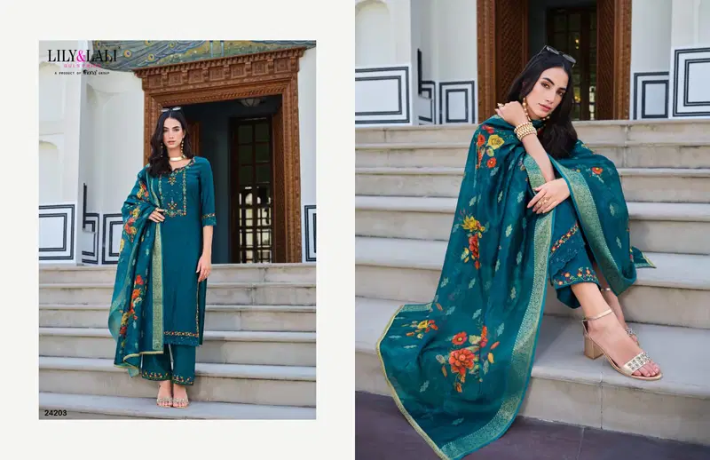 Rubab Vol 2 By Lily And Lali Viscose Embroidery Kurti With Bottom Dupatta Orders In India