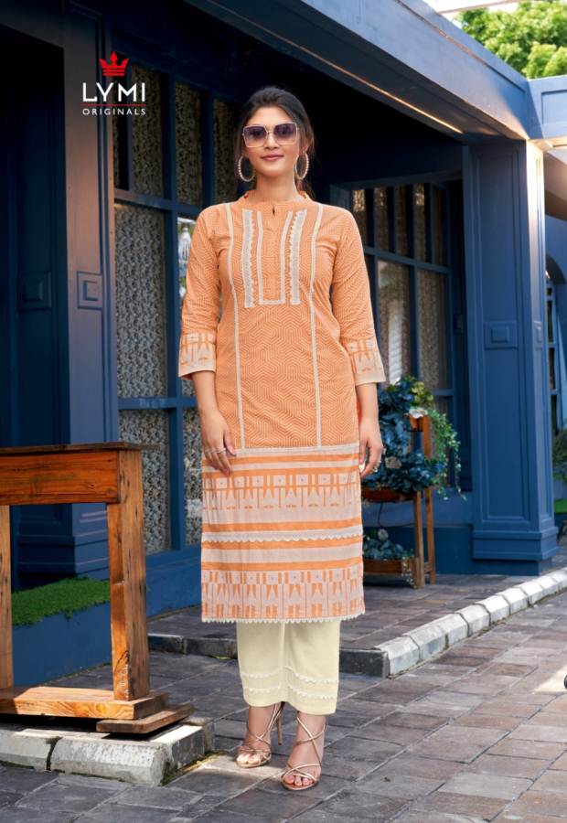 Lymi Look Well Pure Cotton Latest fancy Designer Kurti With Pant Stylish Collection
