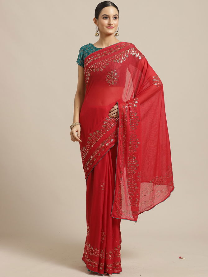 Latest Collection Of Designer Casual Wear Chiffon Saree 