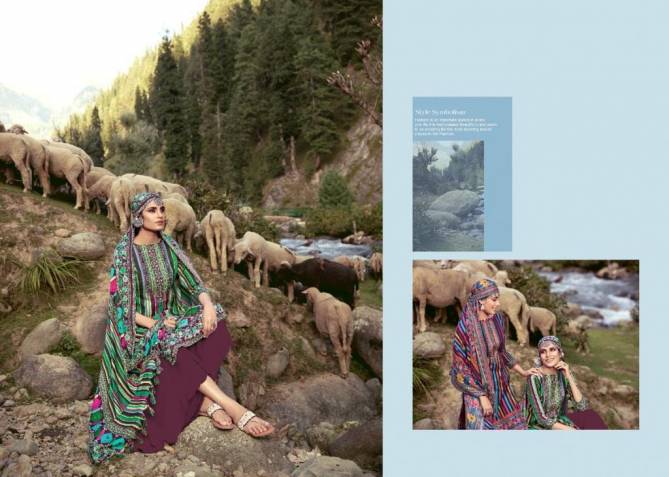 Silky Winter Collection Designer Printed Pashmina Jacquard Dress Material With Twill Shawl Printed Dupatta