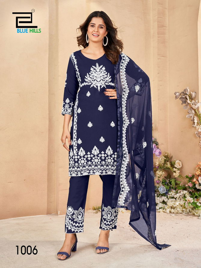 Galaxy By Blue Hills Rayon Embroidery Designer Kurti With Bottom Dupatta Wholesale Online