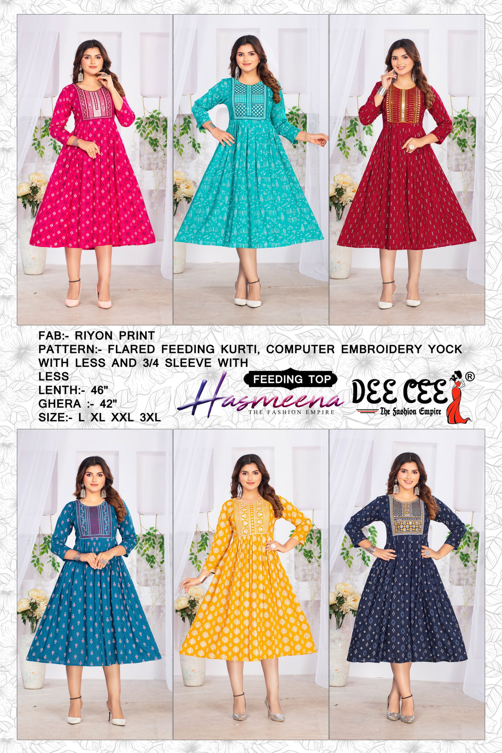 Hasmeena By Deecee Rayon Printed Feeding Kurtis Wholesale Online