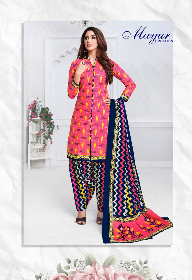 Mayur Meera Patiyala 4 Latest Fancy Regular Wear Printed Pure Cotton Readymade salwar Suit Collection
