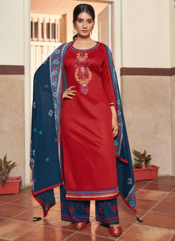 Kalarang Butterfly Vol 3 Embroidery Work New Designer Elegant Plazzo Cotton Silk Salwar Suit Collections