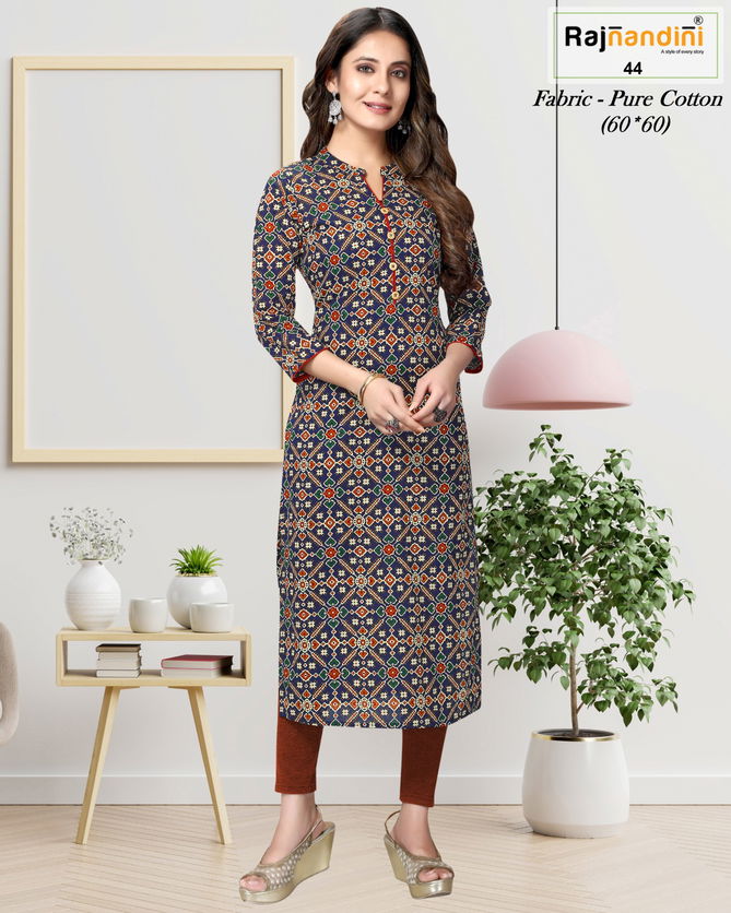 Aadhya By Rajnandini Printed Cotton Kurti Wholesale Online