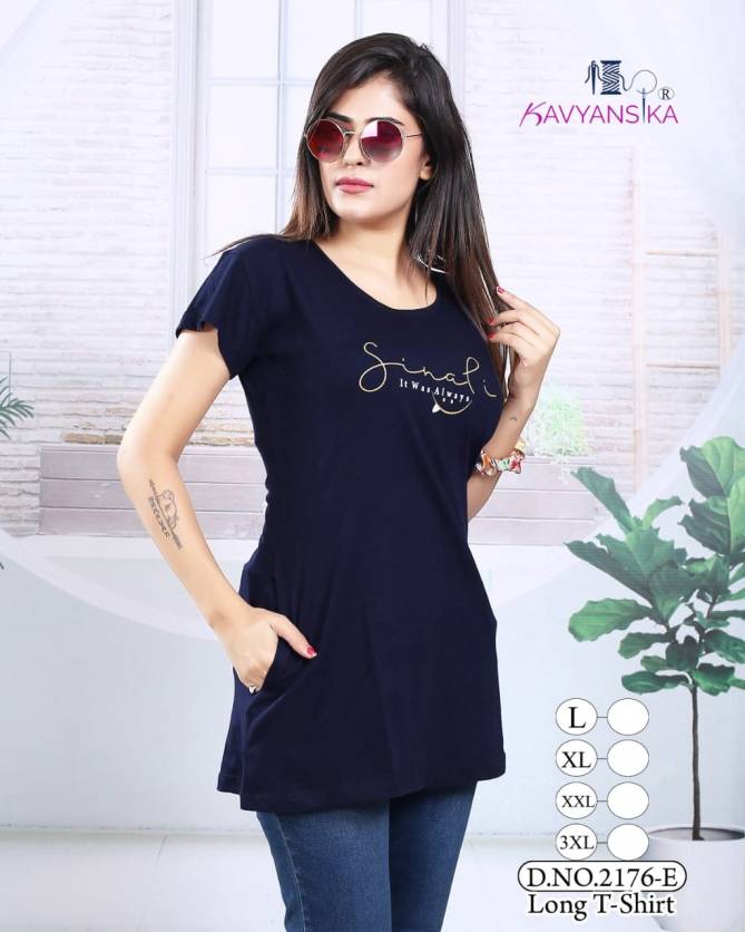 Kavyansika Long Top 2176 Night Wear Hosiery Cotton Long T-shirt Collection
