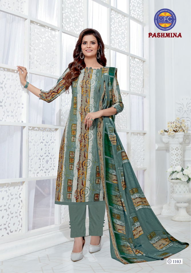 Mfc Pashmina 11 Latest Printed Designer Casual Wear Pure Cotton Printed Dress Material Collection 