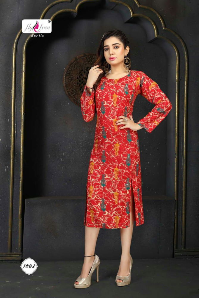 Fly Free Suduko 2 Latest Fancy Designer Stylish Casual Wear	Rayon Long Kurti Collection
