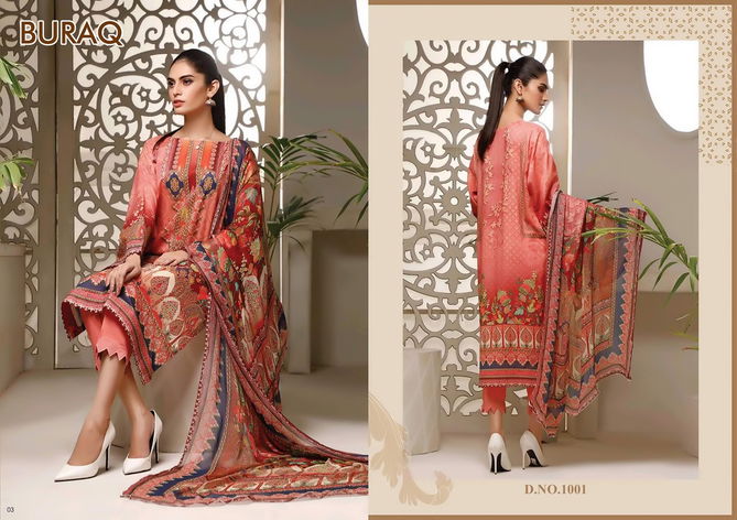 Agha Noor Buraq Exclusive Latest Festive Wear Jam Satin Pakistani Dress Material Collection
