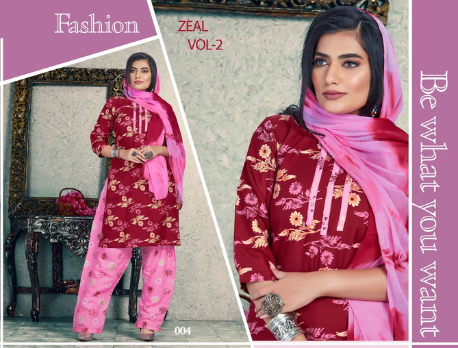 Trendy Zeal 2 Latest Fancy Designer Casual Regular Wear Rayon Printed Readymade Collection
