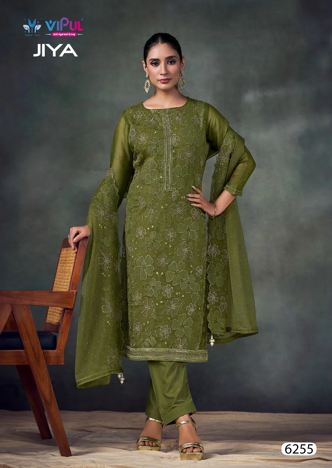 Jiya By Vipul Chiffon Embroidery Salwar Suits Suppliers In India