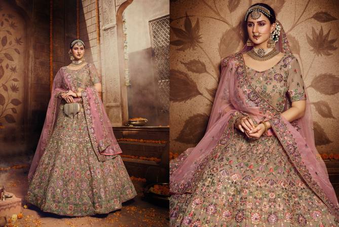Latest Designer Heavy Wedding Wear Fancy Thread Work Bridal Lehenga Choli Collection 