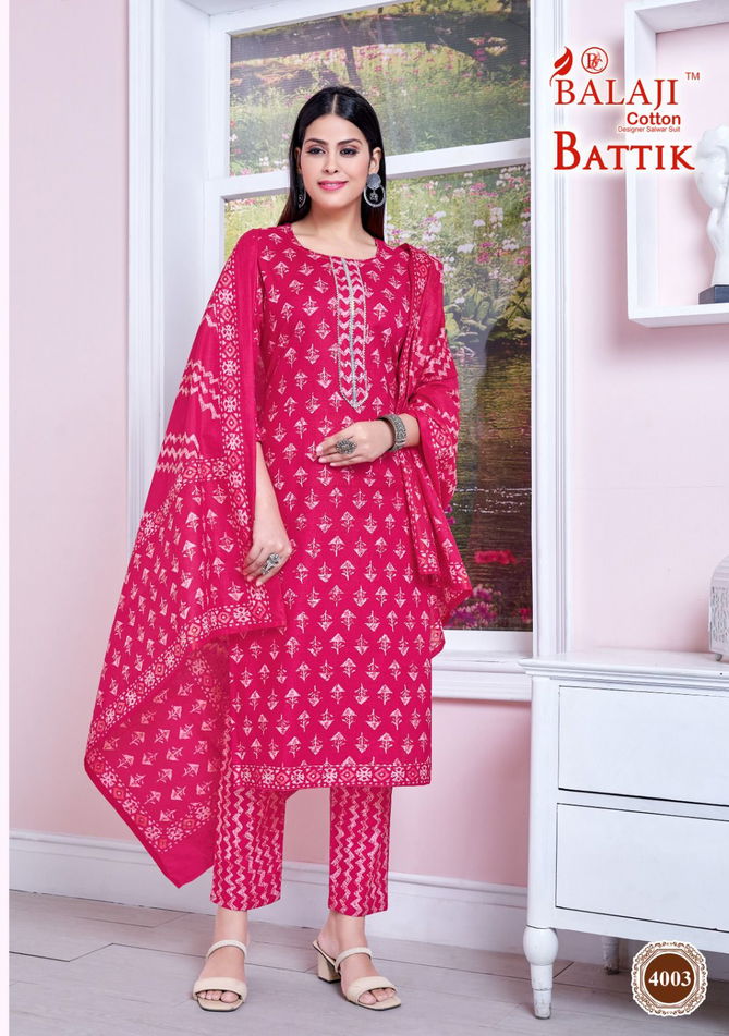 Balaji Battik Cotton Art Work Vol 4 Dress Material Catalog