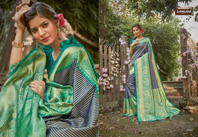 Sangam Kalighata Silk Latest Fancy Designer Festive Wear Silk Sarees Collection
