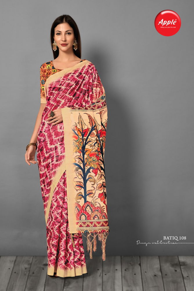 Apple Batiq Latest Fancy Designer Regular Casual Wear Printed Bhagalpuri Silk Sarees Collection
