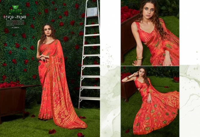Sanskar Latest Collection Of Barasso Full Printed Party Wear Saree Collection 