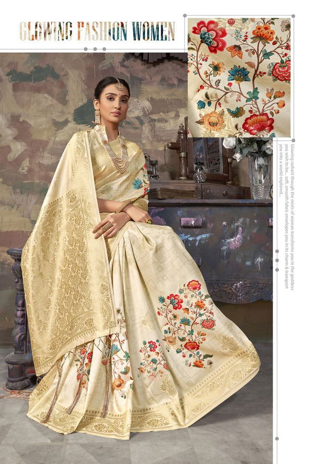 Smaran Silk Latest Fancy Designer Festive Wear digital print Pure Silk Saree Collection 